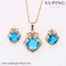 62249 Xuping nice artificial jewelry 18k gold earring and pendant sets